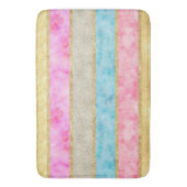 Goldglitz-Aquarell-Streifen Badematte (Vorderseite Vertikal)