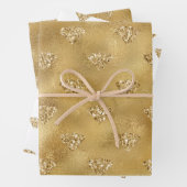 Goldglitz-Glitzer-Diamanten Geschenkpapier Set (Beispiel)