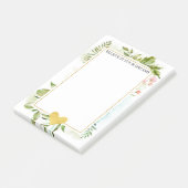 Goldglitz-Herz mit Blumen und Blätter Post-it Klebezettel (angewinkelt)
