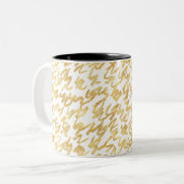 GoldGlitzabstrakte Squiggles Kaffeetasse (Vorderseite Links)