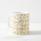 GoldGlitzabstrakte Squiggles Kaffeetasse (Vorderseite Links)