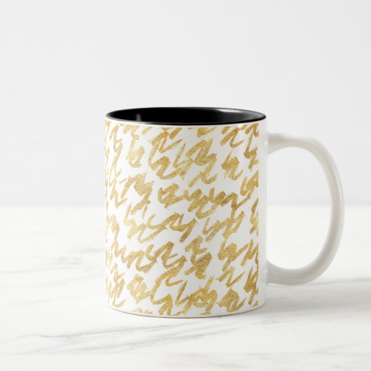 GoldGlitzabstrakte Squiggles Kaffeetasse (Rechts)