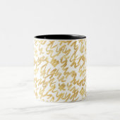 GoldGlitzabstrakte Squiggles Kaffeetasse (Mittel)