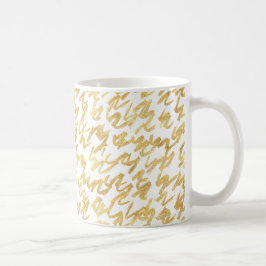 GoldGlitzabstrakte Squiggles Kaffeetasse