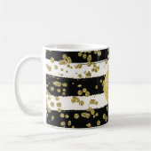 GoldGlitzConfetti punktiert schwarzes Kaffeetasse (Links)