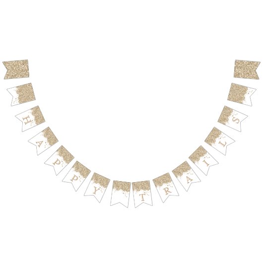 GoldGlitzer-alles- Gute zum Wimpelkette (Alle)