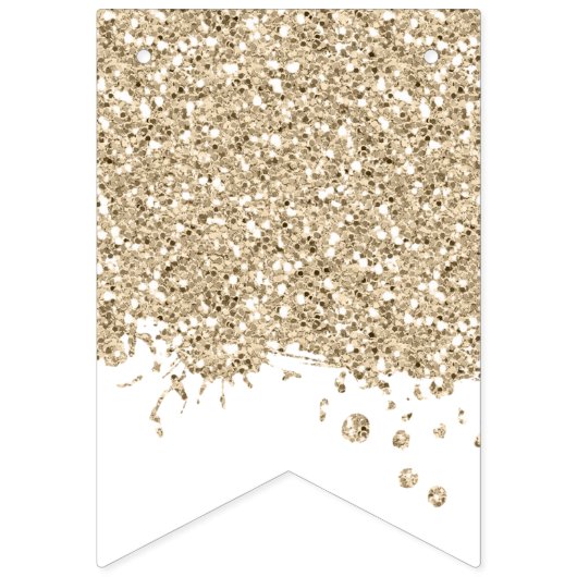 GoldGlitzer-alles- Gute zum Wimpelkette (Zweite Fahne)