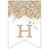 GoldGlitzer-alles- Gute zum Wimpelkette (Dritte Fahne)