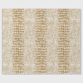 GoldGlitzer-Alligatordruck Geschenkpapier (Flach)