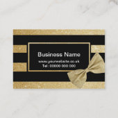 GoldGlitzer-Bogen-Geschäfts-Karte Visitenkarte (Rückseite)