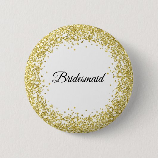 GoldGlitzer. Brautjungfer Button (Vorderseite)