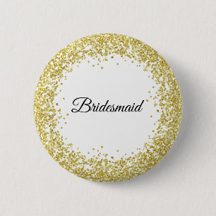 GoldGlitzer. Brautjungfer Button