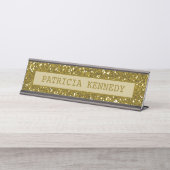 GoldGlitzer-Druck Schreibtischnamensplakette (Vorderseite )