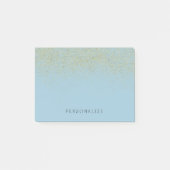 GoldGlitzer-festes Blau Post-it Klebezettel (Vorderseite)