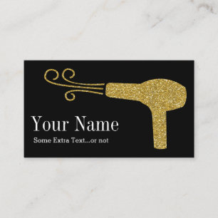GoldGlitzer-Friseur-Salon-Schwarzes Visitenkarte