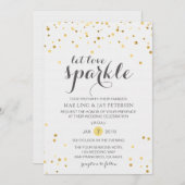 GoldGlitzer gelassene Einladung (Vorne/Hinten)