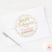 GoldGlitzer-Geschlechts-neutraler Runder Aufkleber (Umschlag)