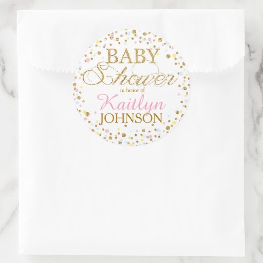 GoldGlitzer-Geschlechts-neutraler Runder Aufkleber (Tasche)