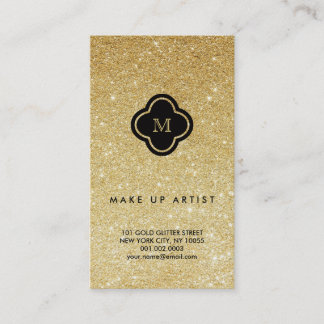 GoldGlitzer-GlitzernChic Quatrefoil Visitenkarte