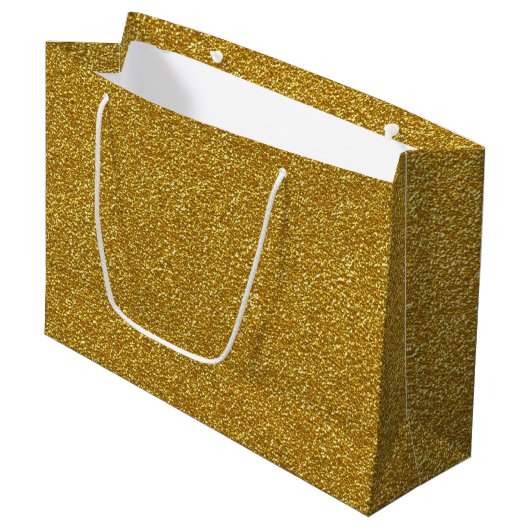 GoldGlitzer Große Geschenktüte (Vorderseite Schrägansicht)