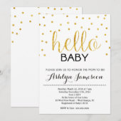 GoldGlitzer-hallo Baby-Duschen-Einladung Einladung (Vorne/Hinten)