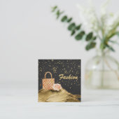*~* GoldGlitzer HAT TASCHEN-ROSEN-MODE in der Quadratische Visitenkarte (Stehend Vorderseite)