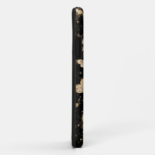 GoldGlitzer-Herzen Case-Mate iPhone Hülle (Hinten/Rechts)