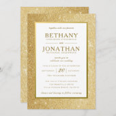 GoldGlitzer-Hochzeits-Einladung Einladung (Vorne/Hinten)