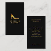 GoldGlitzer-hohe Fersen-Schuh-Geschäfts-Karte Visitenkarte (Vorne/Hinten)