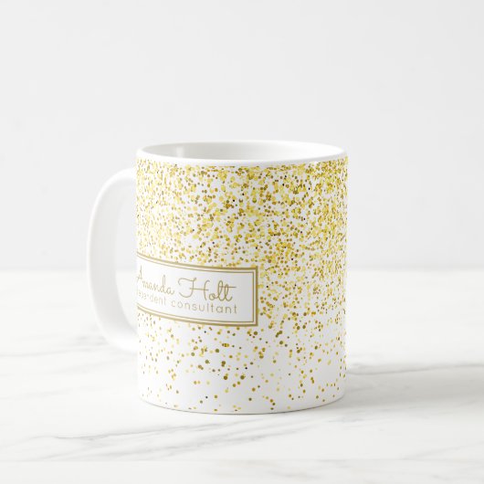 GoldGlitzer Kaffeetasse (Vorderseite Links)