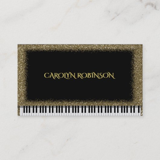 GoldGlitzer-Klavier Visitenkarte (Vorderseite)