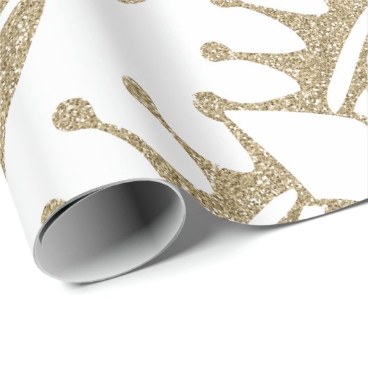GoldGlitzer-Krone Geschenkpapier (Rolleneckpunkt)
