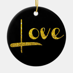 *~* GoldGlitzer-Liebe-Verzierung Keramikornament