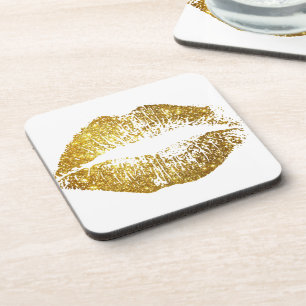 GoldGlitzer-Lippen #2 Untersetzer