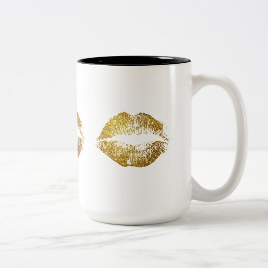 GoldGlitzer-Lippen #2 Zweifarbige Tasse (Rechts)