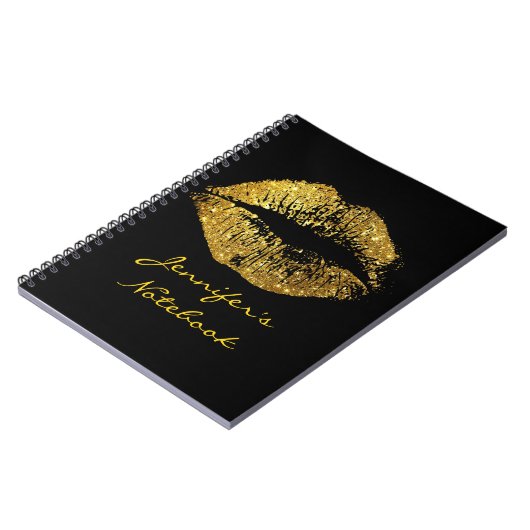 GoldGlitzer-Lippen #3 Notizblock (Linke Seite)