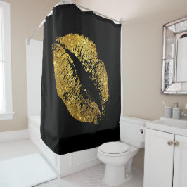 GoldGlitzer-Lippen #4 Duschvorhang