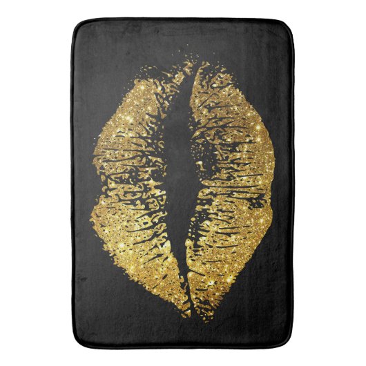 GoldGlitzer-Lippen Badematte (Vorderseite Vertikal)