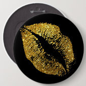 GoldGlitzer-Lippen Button (Vorne & Hinten)