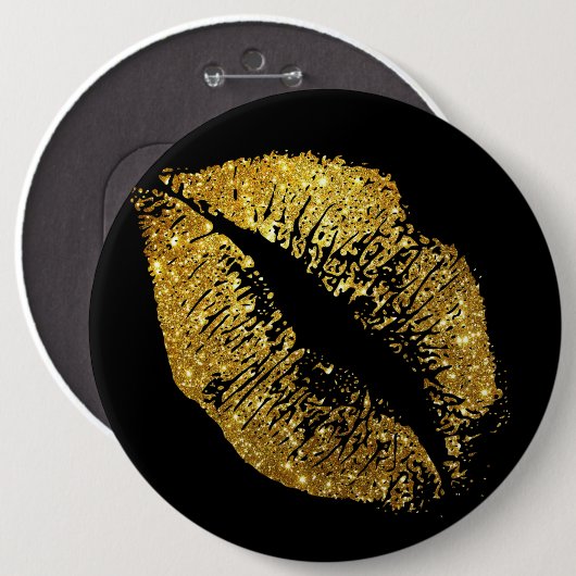 GoldGlitzer-Lippen Button (Vorne & Hinten)