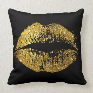 GoldGlitzer-Lippen Kissen