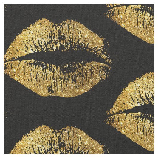 GoldGlitzer-Lippen Stoff (Nahaufnahme)