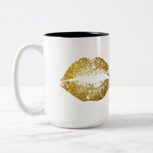 GoldGlitzer-Lippen Zweifarbige Tasse