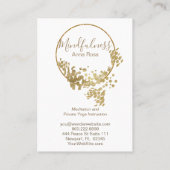 *~* GoldGlitzer-Lotos-Meditationmindfulness-Yoga Visitenkarte (Rückseite)