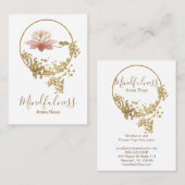 *~* GoldGlitzer-Lotos-Meditationmindfulness-Yoga Visitenkarte (Vorne/Hinten)