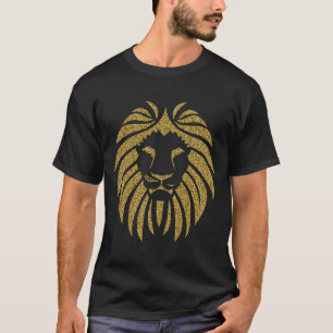 GoldGlitzer-Löwe-Stammes- Silhouette T-Shirt