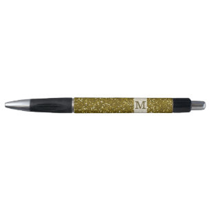 GoldGlitzer mit Monogramm Kugelschreiber