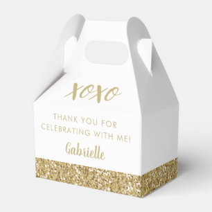 GoldGlitzer-moderner Geburtstag Mitzvah Jahrestag Geschenkschachtel