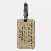 GoldGlitzer-Palme-schwarzer/weißer Gepäck-Umbau Gepäckanhänger (Rückseite vertikal)