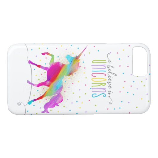 GoldGlitzer-RegenbogenUnicorn Case-Mate iPhone Hülle (Rückseite (Horizontal))